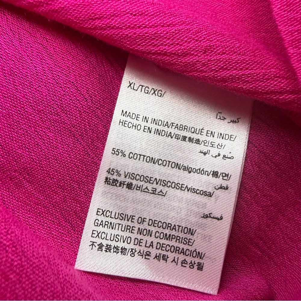 Charter Club Fuchsia Pink Roll-Tab Button Down Blouse - XL - Picture 8 of 10